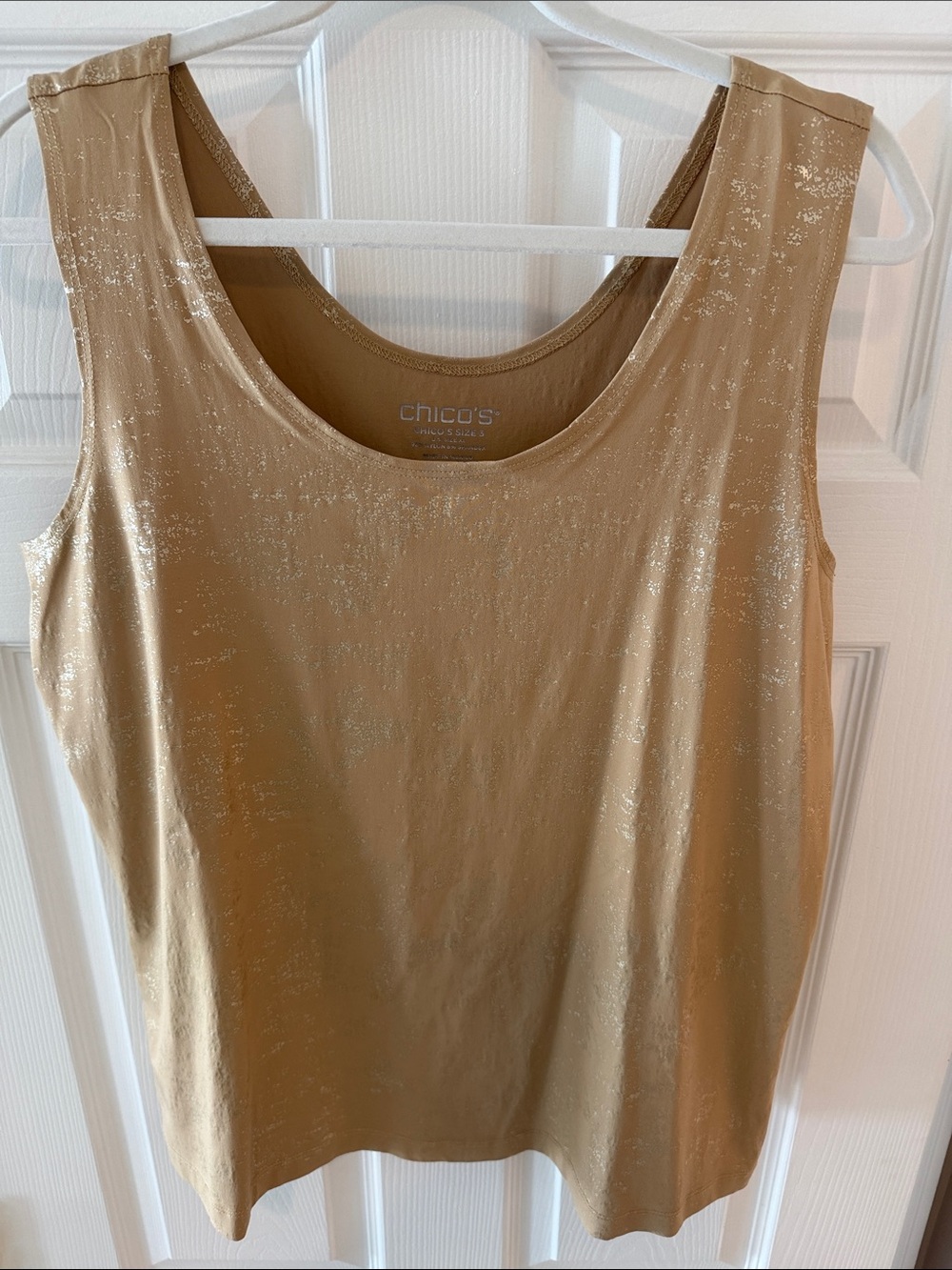Chico's Metallic Gold Tank Top